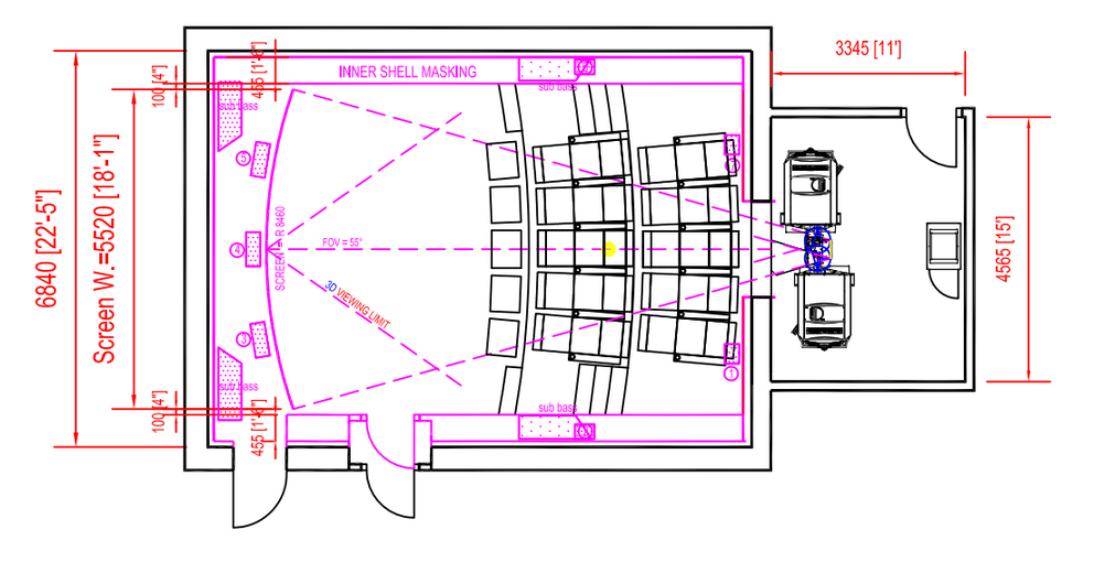 Floor plan of home theater