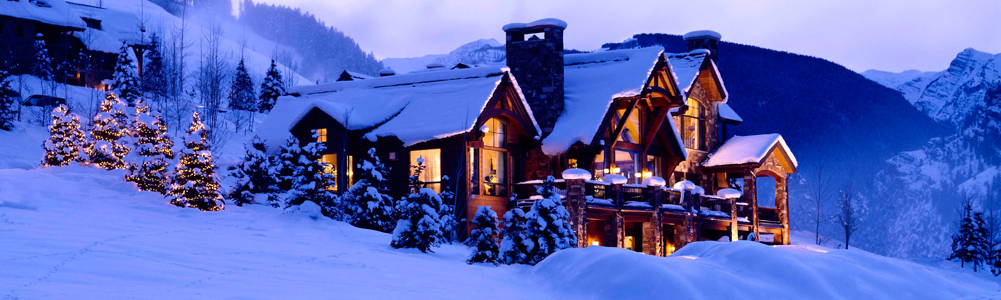Snow Covered Home on the Mountain